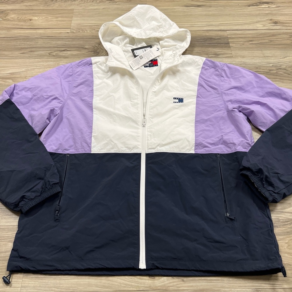 Tommy Hilfiger Hooded Chicago Windbreaker Colorblock Men’s Size XL $129 NWT